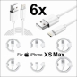 Preview: 6x iPhone XS Max Lightning auf USB Kabel 1m Ladekabel